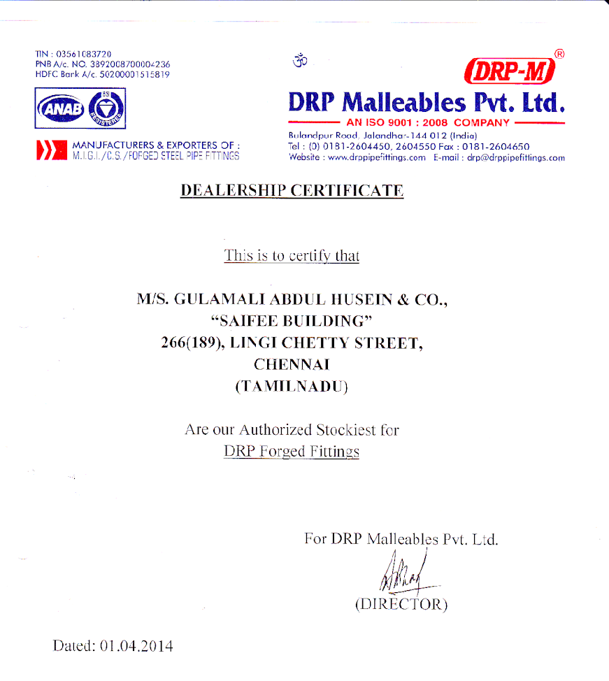 DRP-forged-fittings-authorised-distributor-dealer-CHENNAI