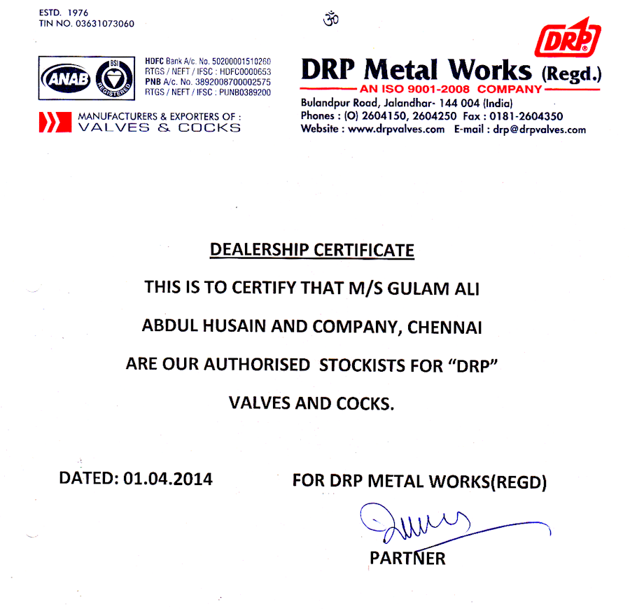 DRP-valves-cocks-authorised-distributor-DEALER-CERT-CHENNAI